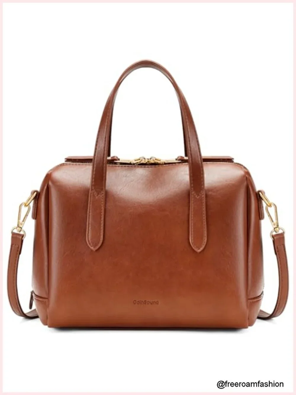 Vintage Boston Satchel Crossbody Purse Vegan Leather Top Handle Shoulder Bag